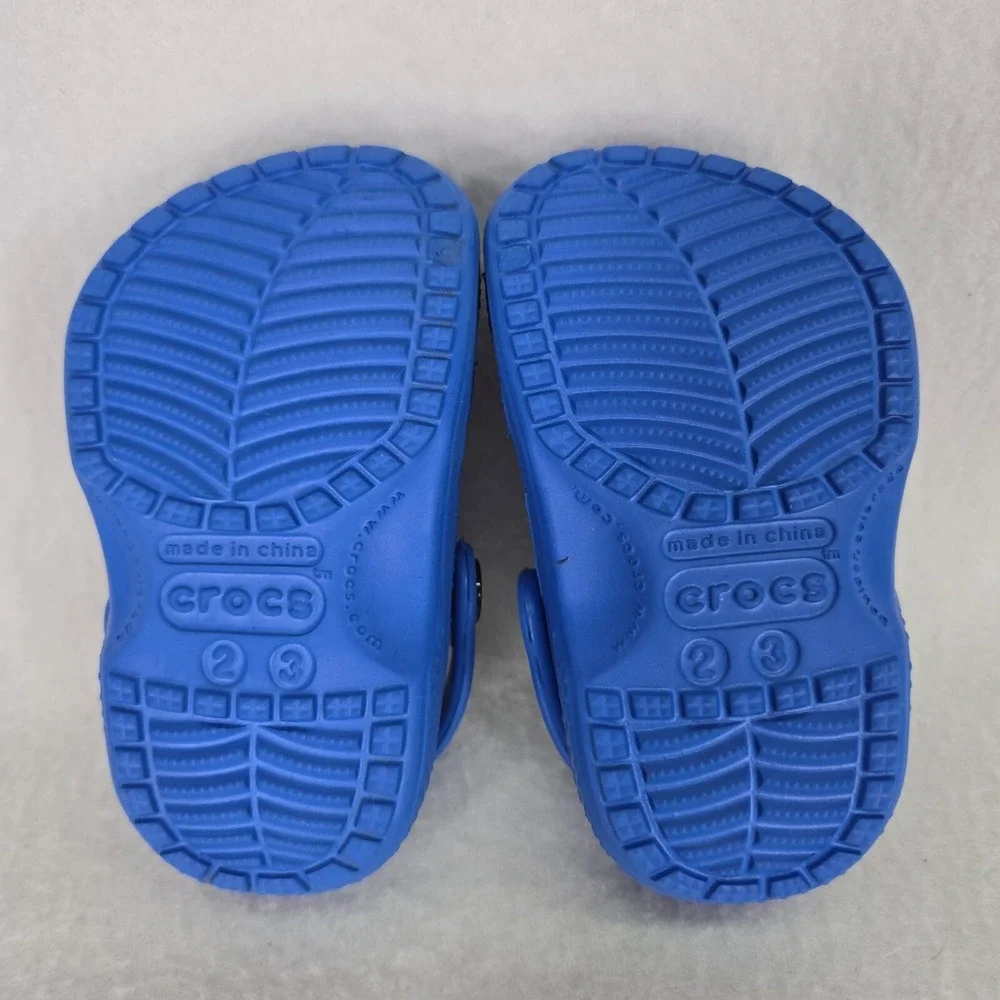 Crocs Clogs Kids 2 3 Blue Vented Water Shoes Childrens Breathable 204536